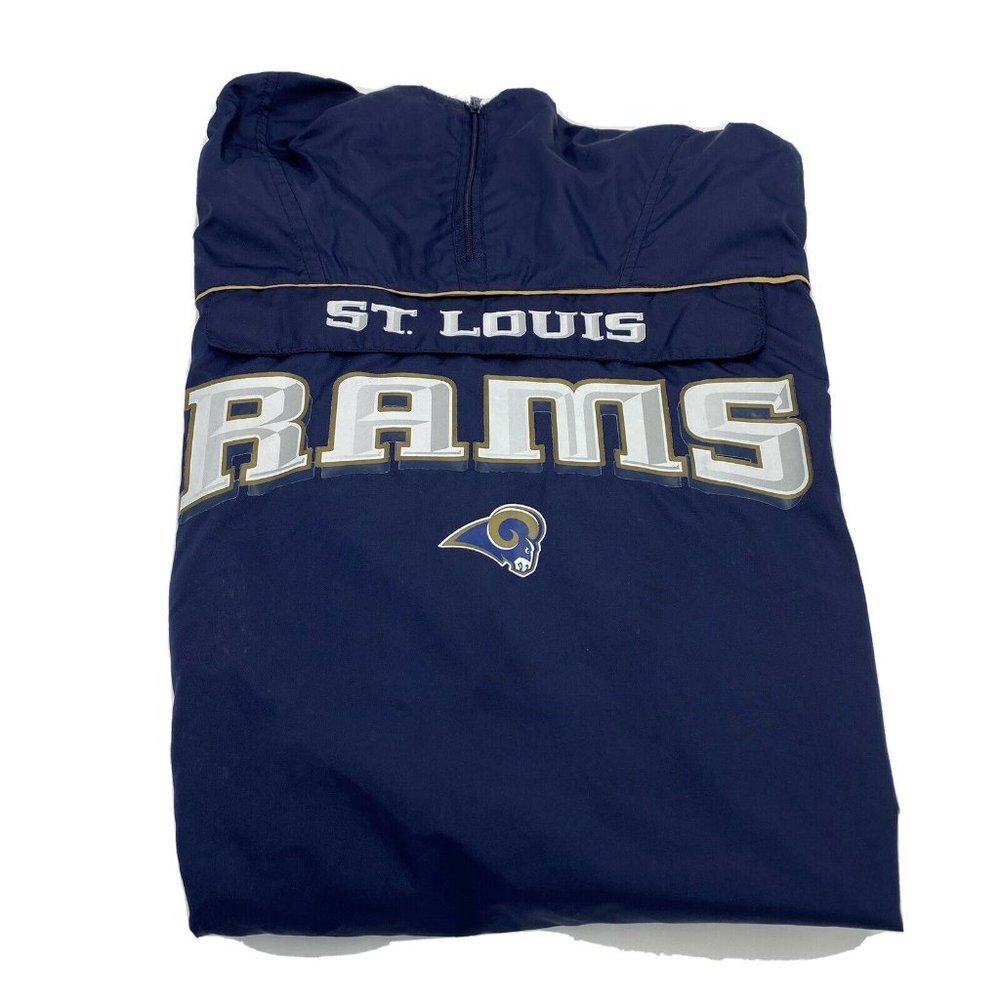 Vtg Reebok NFL St Louis Rams Windbreaker Front Sin